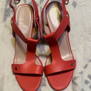 NWT Preston & York coral color Heeled Sandals